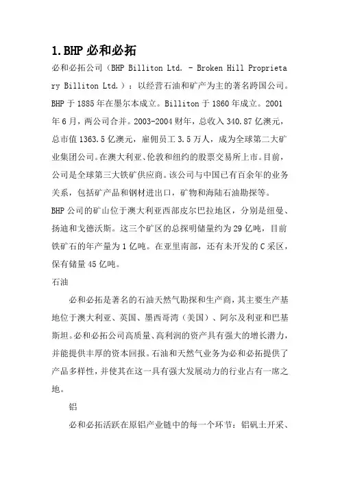 世界上主要铜矿供应商