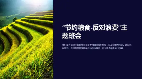 “节约粮食-反对浪费”主题班会