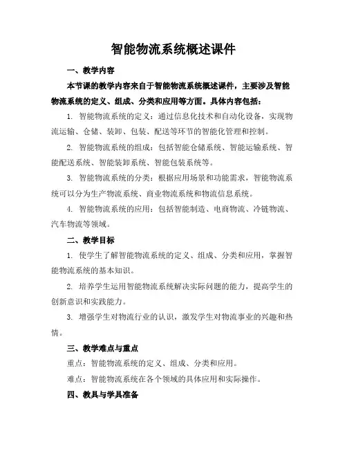 智能物流系统概述课件