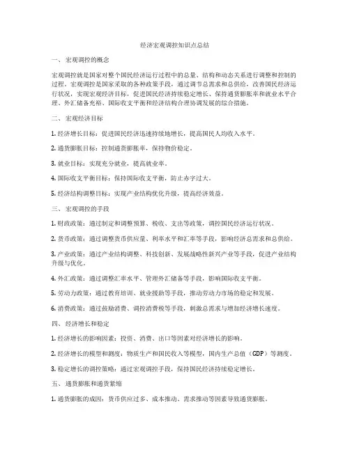 经济宏观调控知识点总结