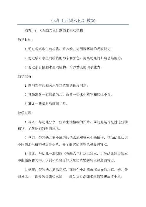 小班《五颜六色》教案