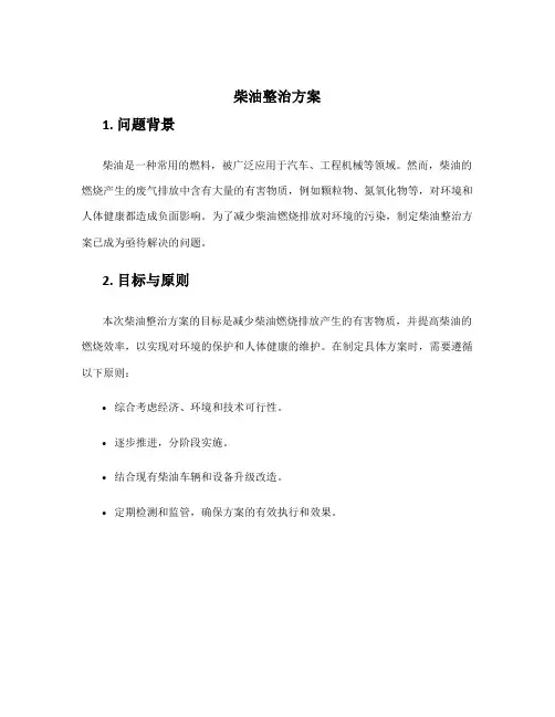 柴油整治方案