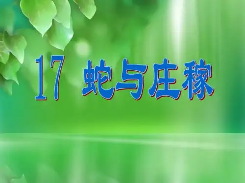 蛇与庄稼课件