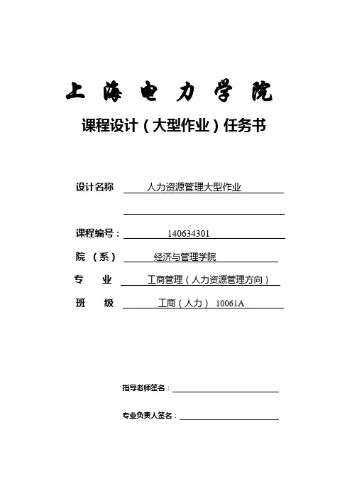 人力资源管理大型作业
