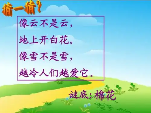 人教课标版小学一年级语文下册 30  棉花姑娘 课件