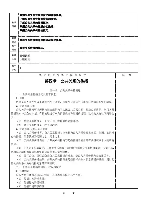 公共关系的传播