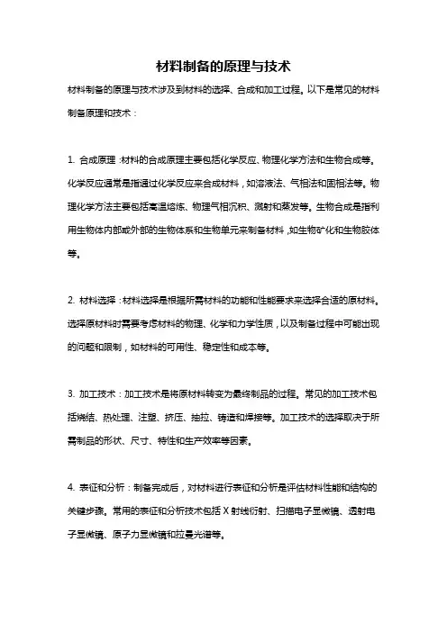 材料制备的原理与技术