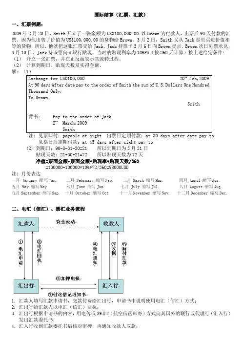 国际结算(汇票、汇款知识)