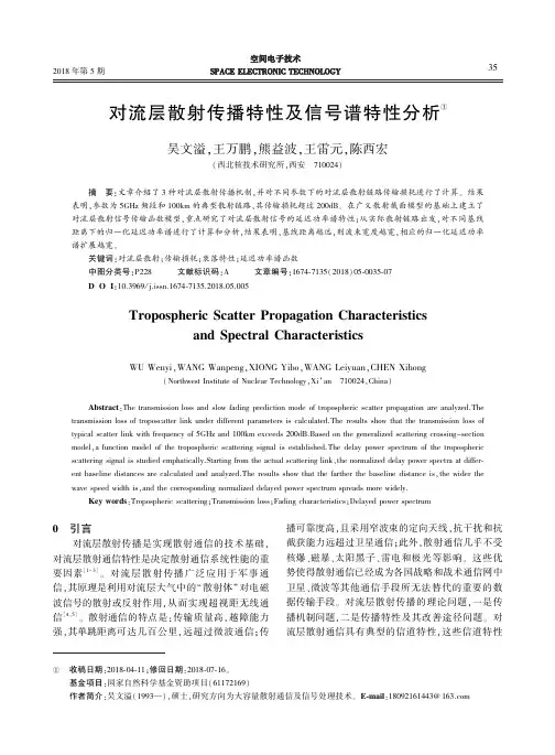 对流层散射传播特性及信号谱特性分析