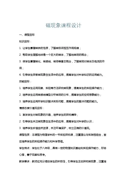 磁现象课程设计