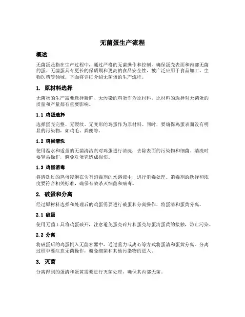 无菌蛋生产流程