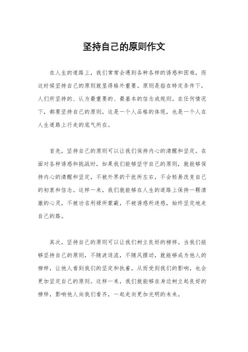 坚持自己的原则作文