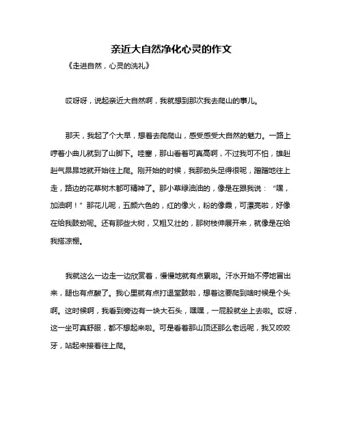 亲近大自然净化心灵的作文