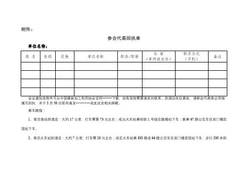 参会代表回执单【模板】