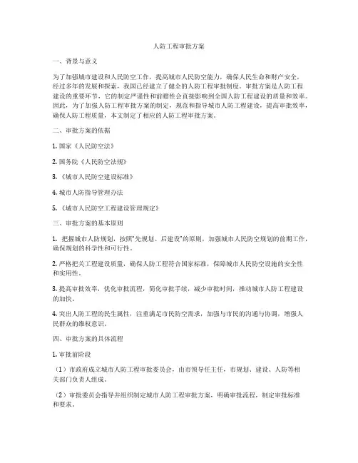 人防工程审批方案