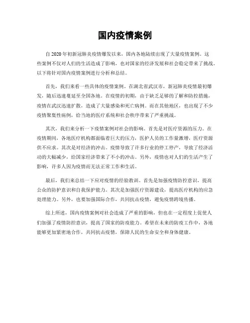 国内疫情案例