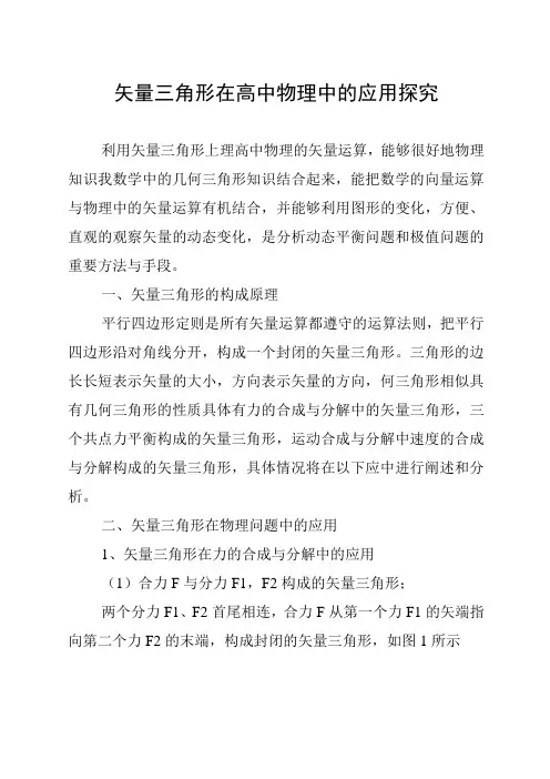 矢量三角形在高中物理中的应用探究