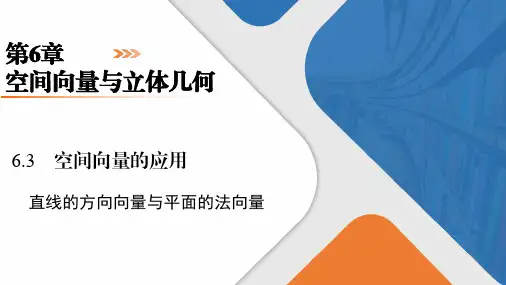 直线的方向向量与平面的法向量课件高二下学期数学选择性