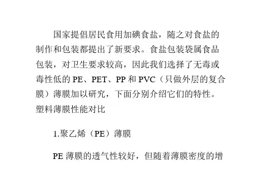 食盐包装袋用塑料薄膜的选择与处理(上)