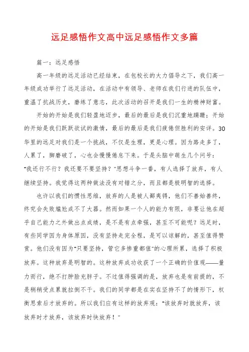 远足感悟作文高中远足感悟作文多篇
