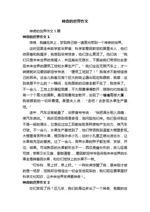 神奇的世界作文