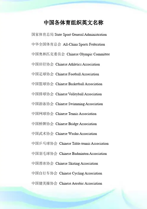 中国各体育组织英文名称.doc