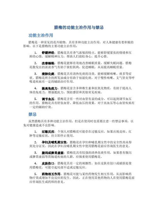 腊梅的功能主治作用与禁忌