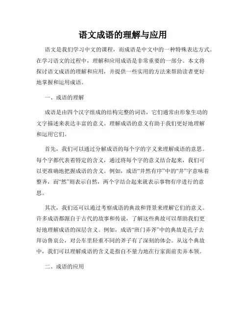 语文成语的理解与应用