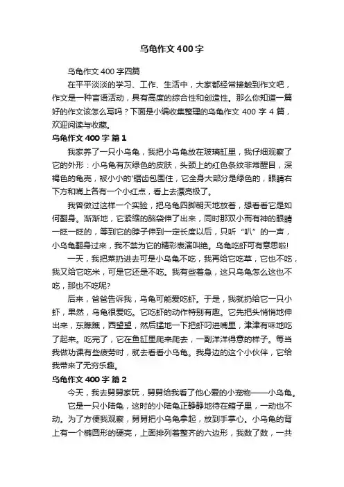 乌龟作文400字