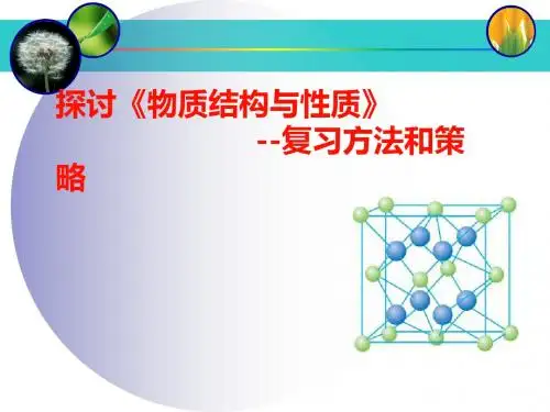 探讨人教版高中化学选修3《物质结构与性质》复习方法和策略
