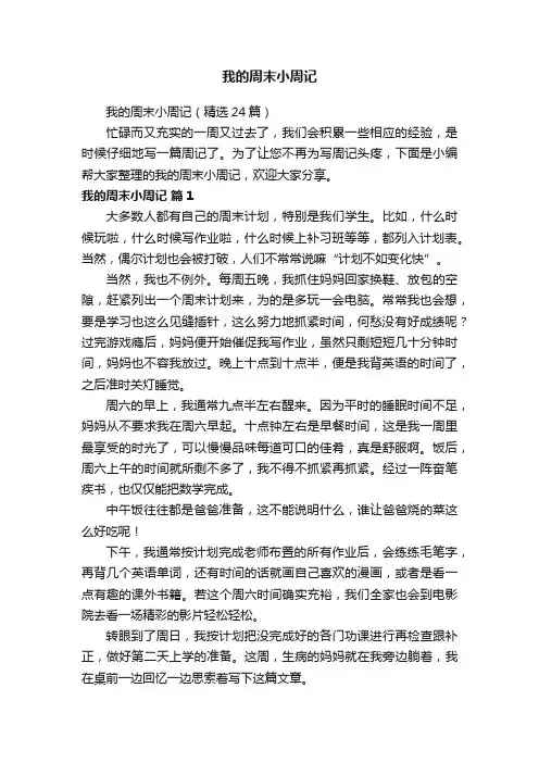 我的周末小周记（精选24篇）