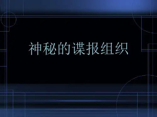 神秘的谍报组织