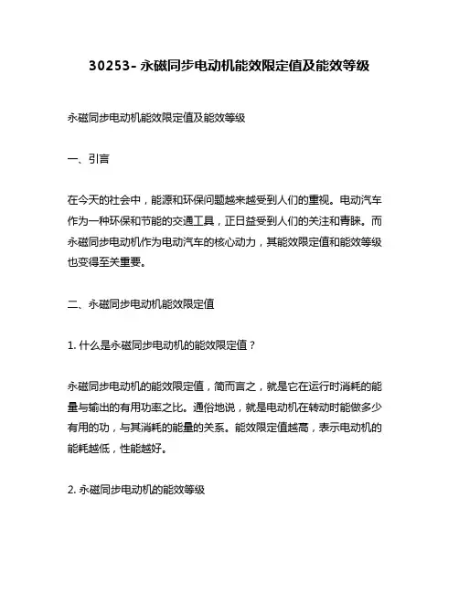30253- 永磁同步电动机能效限定值及能效等级