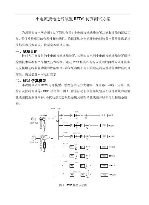 小电流接地选线装置RTDS仿真测试方案