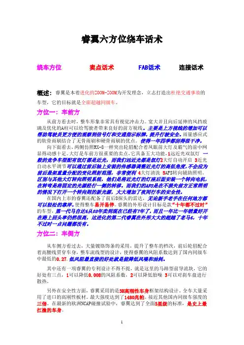 睿翼六方位绕车话术[1]