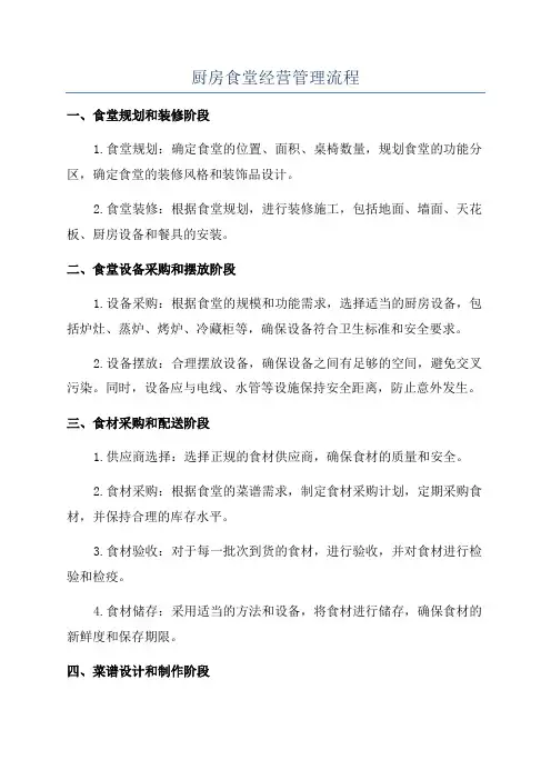 厨房食堂经营管理流程