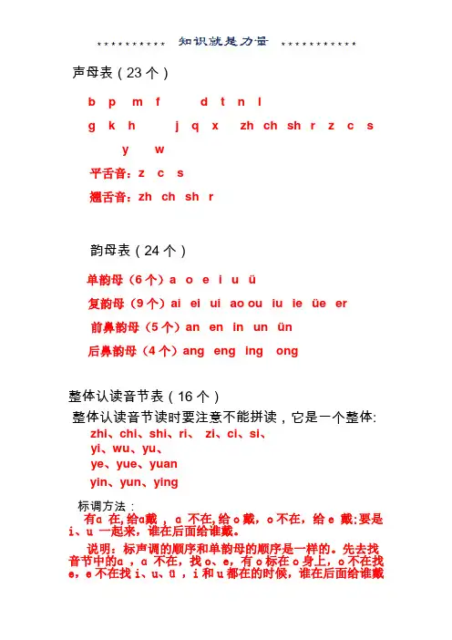 声母表