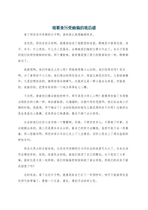 观看贪污受贿偏的观后感