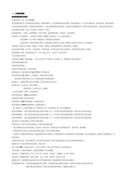 工程经济学习总结(超级好)