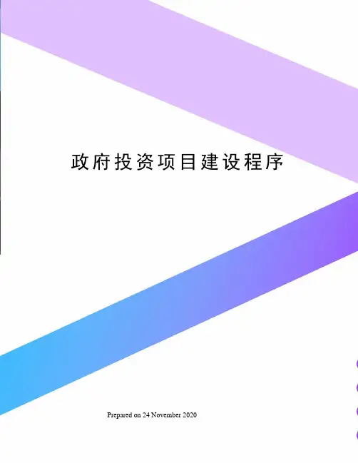 政府投资项目建设程序