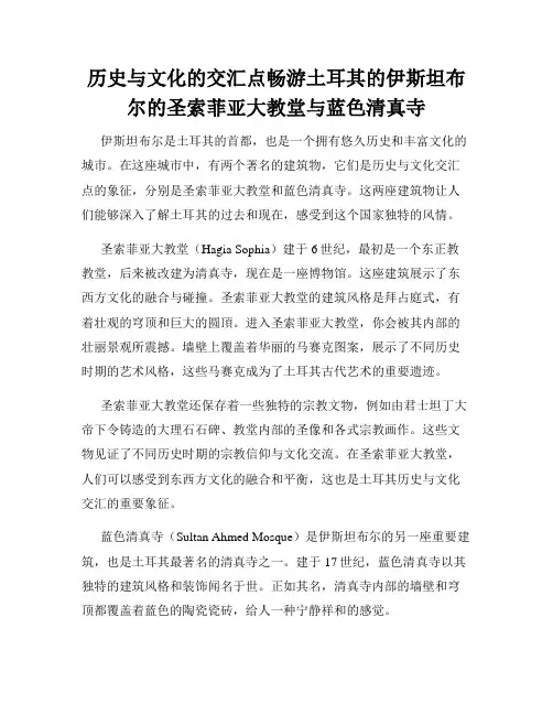 历史与文化的交汇点畅游土耳其的伊斯坦布尔的圣索菲亚大教堂与蓝色清真寺