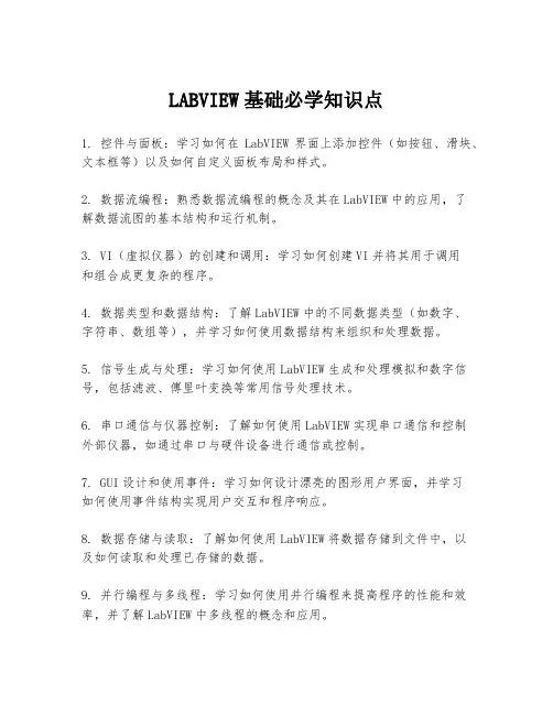 LABVIEW基础必学知识点