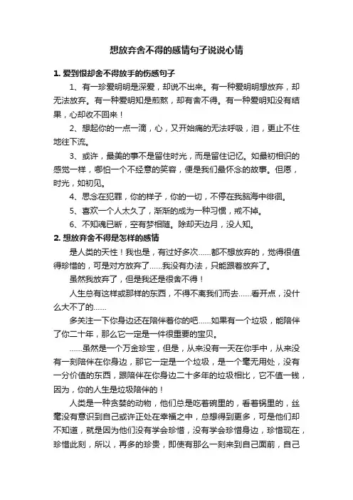 想放弃舍不得的感情句子说说心情