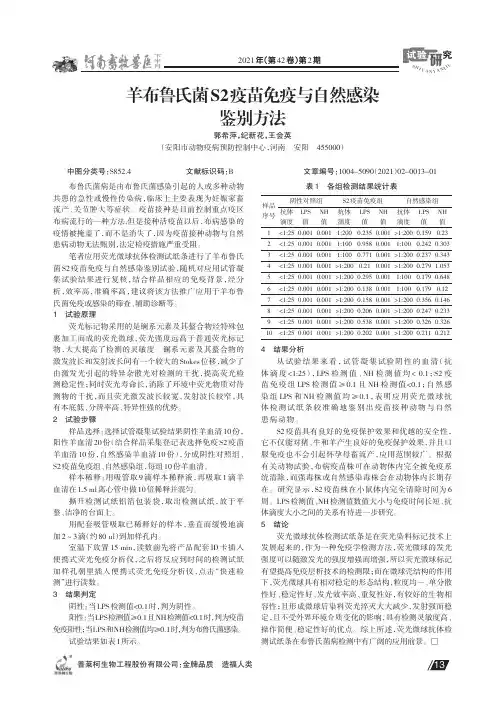 羊布鲁氏菌S2疫苗免疫与自然感染鉴别方法