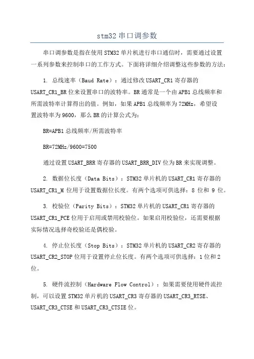 stm32串口调参数