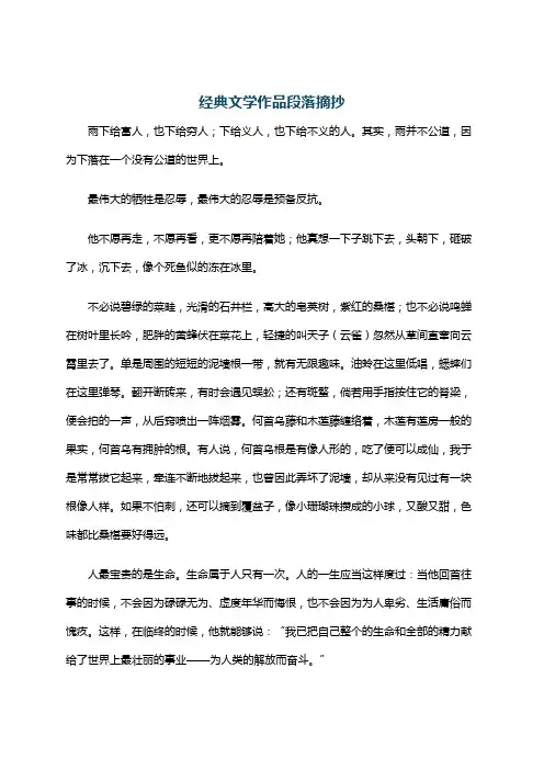 经典文学作品段落摘抄