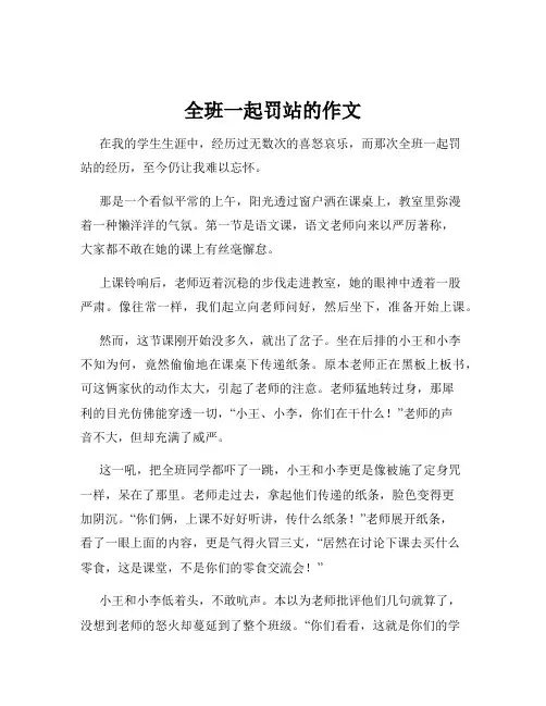 全班一起罚站的作文
