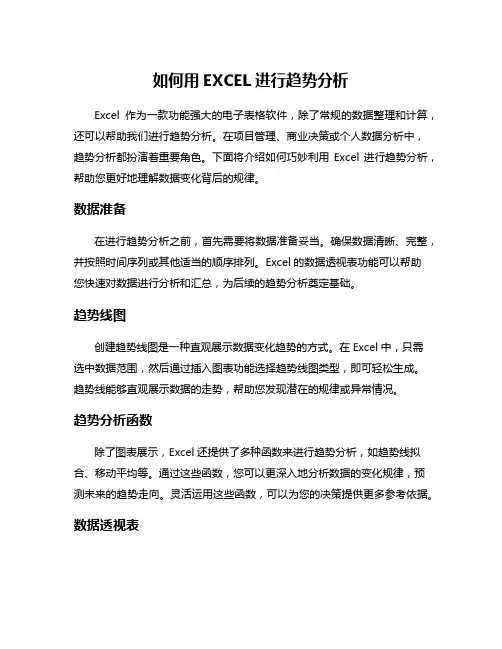 如何用EXCEL进行趋势分析