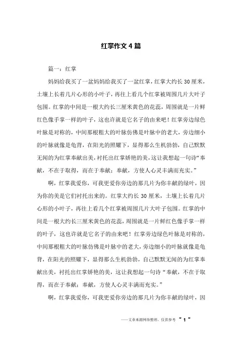 红掌作文4篇