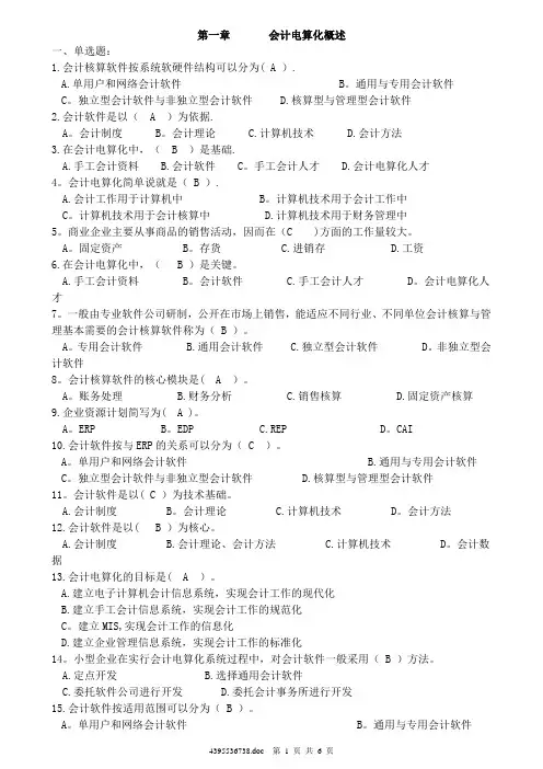 会计电算化第一章